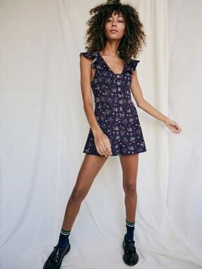 NWT Free People Violet Visions Corduroy Romper size Medium